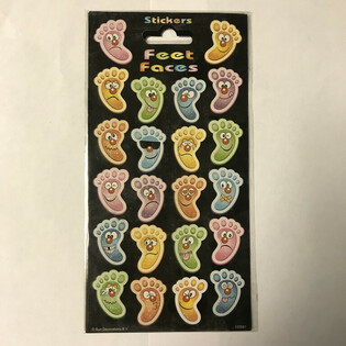 KLISTERM&Auml;RKEN: Vrolijke Voeten / Feet Faces, 20 x 10 cm (10-pack)