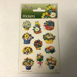 Klisterm&auml;rkesark: Blommor, 16 x 9 cm (10-pack)