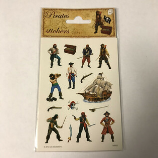 KLISTERM&Auml;RKESARK: PIRATER, M&aring;tt 16 x 9 cm (10 st.)