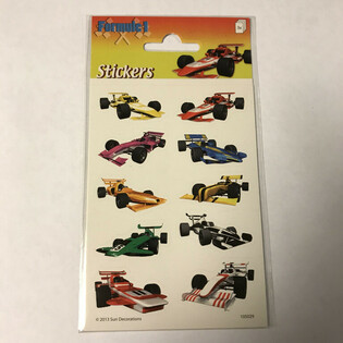 KLISTERM&Auml;RKESARK: FORMEL 1-RACERBILAR, 16 x 9 cm (10 st.)