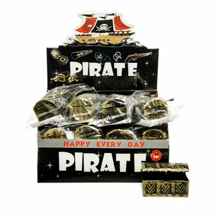 Mini pirat-skattkista i display (24 st.)