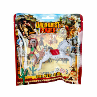 Mix Cowboy- och indianfigurer p&aring; h&auml;st (12 st.)