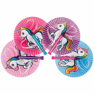 Unicorn / Enhörning Solfjäder (12-pack)