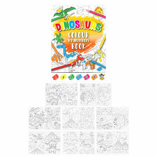 Målarbok Måla efter Nummer - Dinosaurie (48-pack)