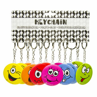 Smiley-nyckelringar med spegel (48-pack)
