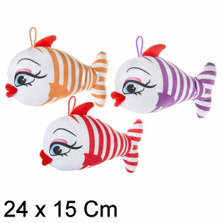 Plysch Glad Fisk med Stora L&auml;ppar - 24 cm - Mix (12 st)