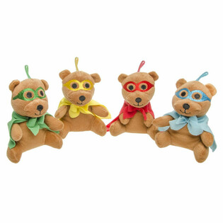 Plysch Nalle Superhj&auml;lte - 13 cm - Mixade f&auml;rger (12 stycken)
