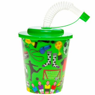 MUGG / ISGLASSMUGG MED SUGRÖR - FOTBOLLSSPELARE (12 st.)
