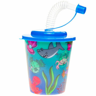 MUGG / GLASSMUGG MED SUGRÖR – HAVSDJUR (12-pack)