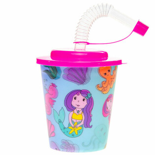 DRINKMUGG / GLASSMUGG MED SUGRÖR – SJÖJUNGFRU (12 st.)