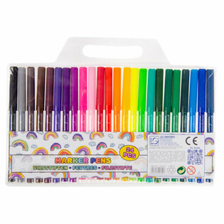 24-delat set med stora fiberpennor (12-pack)