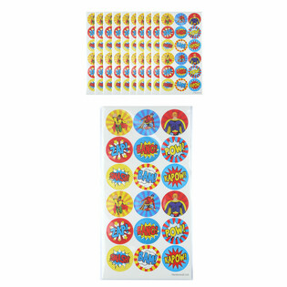 FUN STICKERS - SUPERHJ&Auml;LTAR 18 KLISTERM&Auml;RKEN PER ARK (10 st)