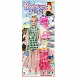 FASHIONDOCKA MED KL&Auml;NNING P&Aring; KORT (12 st)