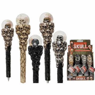 **MEGA BILLIGT** Skull Kulspetspennor i Display (12-pack)