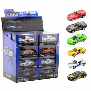 DIE CAST SUPER SPORT-BILAR, SKALA 1:43 I DISPLAY (24 st)