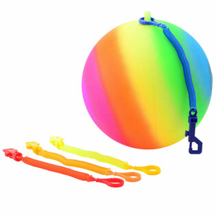 REGNBÅGSBOLL MED SNÖRE / BUNGEEBOLL Ø23 Cm (36 st)
