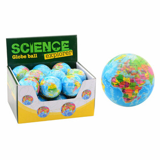 SCIENCE EXPLORER - Skumboll Världskarta Ø6 cm (18 stycken i display)