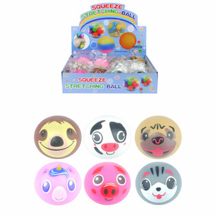 MIX DJUR SQUEEZE / KLÄMBOLLAR I DISPLAY (12-pack)