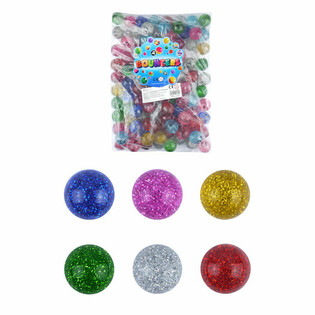 Glitterstudsbollar &Oslash;3.3CM (100-pack)