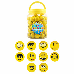 Smiley Funny Faces Studsbollar Ø3,3cm i Burk (72-pack)