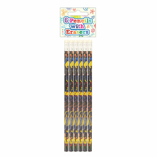 6-delat Superhjältar Penna & Suddgummi Set - Display (24 set)