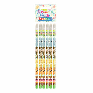 Djungeldjur Penna med Suddgummi Set (6-delar) - Display (24 set)