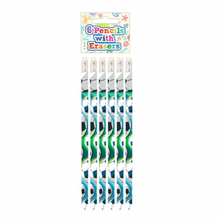 Fotbollspennor & Suddgummi-set (6 delar) - Display (24 set)
