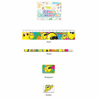 SMILEY SKRIVSET I 4 DELAR (24-pack)