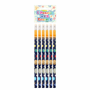 Rymden Penna med Suddgummi Set (6 delar) - Display (24 set)