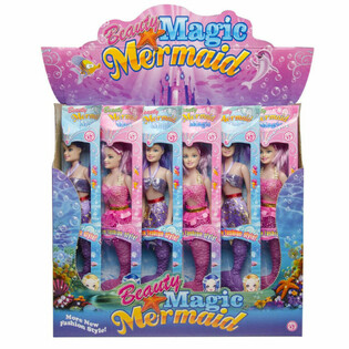 Magisk Sj&ouml;jungfru Mermaid Docka i Display (12 st)