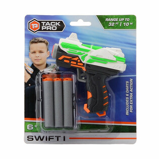 Tack Pro Swift I Leksakspistol med 6 mjuka pilar - 11 cm