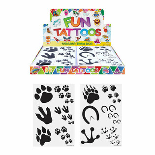 Roliga Tatueringar - Modell: Djurtassavtryck i Display (96 st)