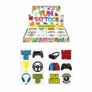 Gamer Fun Tattoos Displaybox (96 ark)