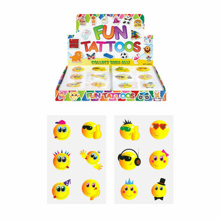 Smiley Fun Tatueringar i Display (96 st)