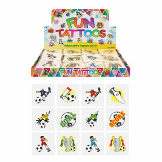 FUN TATTOO'S - Fotbollsdisplay (48-pack med 12)