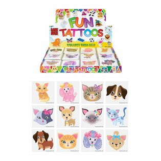 FUN TATTOOS - KATT & HUND DISPLAY (48 FÖRPACKNINGAR)