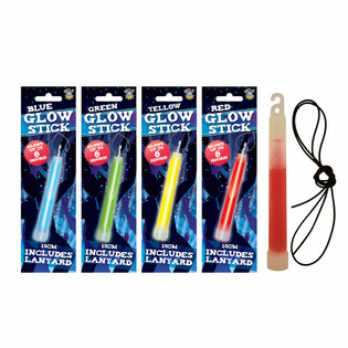 Glowstick Breaklight - 15 cm med snöre - mixade färger i display (12 st)