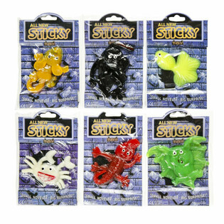 STICKY ANIMALS - STORA KLIBBIGA LÄSKIGA FIGURER I DISPLAY (60 st)