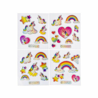 GLITTERKLISTERMÄRKEN - ENHÖRNING (100-pack)