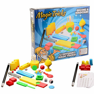 MAGIC TRICKS - STOR TROLLERILÅDA MED 12 TRICK I FÖRPACKNING