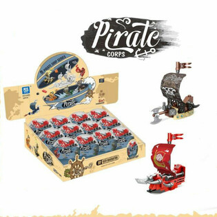 Piratfartyg Byggklossar i &Ouml;verraskningsboll - Display (12 st)