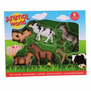 ANIMAL WORLD - LEKSET MED 6 ST BONDEGÅRDSDJUR LEKFIGURER (1 st)