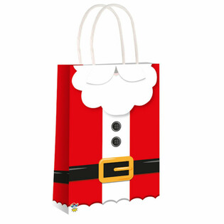 Jultomten Pappersp&aring;sar med Handtag - 14x21x7cm - 24-pack