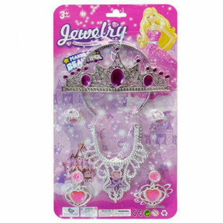 PRINSESSANS SKÖNHETSSET MED TIARA, ÖRHÄNGEN, HALSBAND & RINGAR