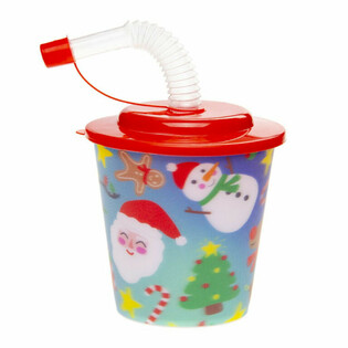 Julmuggar / Glassbägare med Sugrör (12-pack)