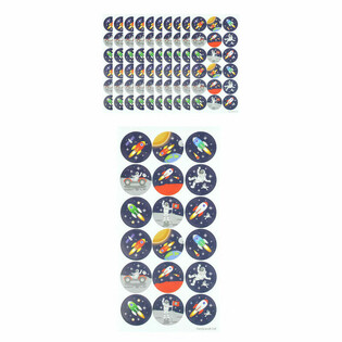 FUN STICKERS - RYMDEN / RYMDFART - 18 KLISTERM&Auml;RKEN PER ARK (10st)