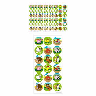 FUN STICKERS - LANTBRUKSDJUR STICKERS - 18 STICKERS PER ARK (10-pack)