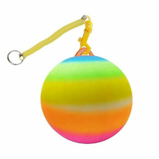 REGNBÅGSBOLL MED SNÖRE / BUNGEEBOLL Ø23 cm (10 st)