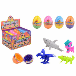 FOAM PUTTY &Ouml;VERRASKNINGS&Auml;GG - MED LEKSAK I DISPLAY (24 st.)