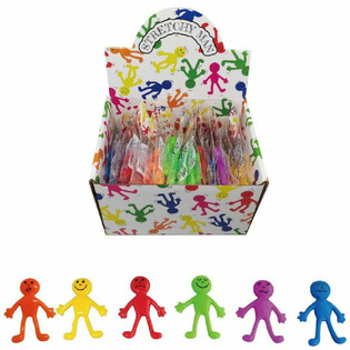 FÄRGGLADA STRETCHIGA SMILEY-FIGURER - I DISPLAY (36 st.)